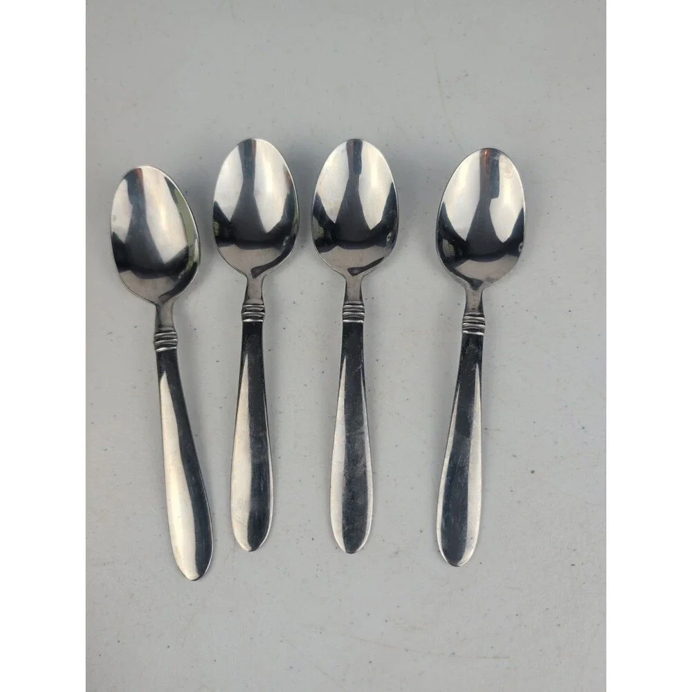 Oneida Banbury Stainless Flatware Lot Of 4  Teaspoons 6-3/8